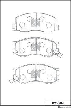 MK Kashiyama D2050M - Тормозные колодки, дисковые, комплект unicars.by