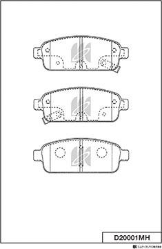 MK Kashiyama D20001MH - Тормозные колодки, дисковые, комплект unicars.by