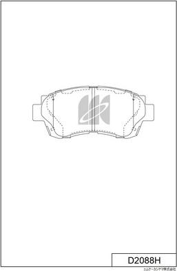 MK Kashiyama D2088H - Тормозные колодки, дисковые, комплект unicars.by