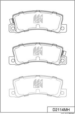 MK Kashiyama D2114MH - Тормозные колодки, дисковые, комплект unicars.by