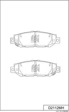 MK Kashiyama D2112MH - Тормозные колодки, дисковые, комплект unicars.by