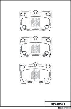 MK Kashiyama D2243MH - Тормозные колодки, дисковые, комплект unicars.by