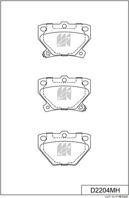 MK Kashiyama D2204MH - Тормозные колодки, дисковые, комплект unicars.by