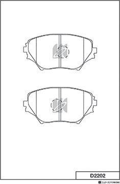 MK Kashiyama D2202 - Тормозные колодки, дисковые, комплект unicars.by