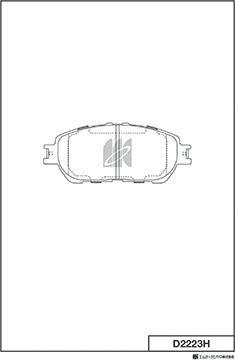 MK Kashiyama D2223H - Тормозные колодки, дисковые, комплект unicars.by