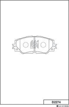 MK Kashiyama D2274 - Тормозные колодки, дисковые, комплект unicars.by