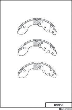 MK Kashiyama K9955 - Комплект тормозных колодок, барабанные unicars.by