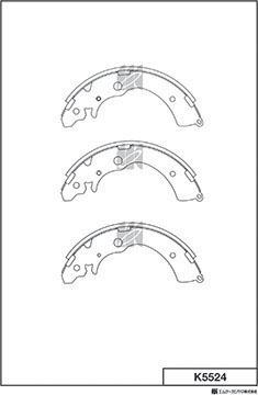 MK Kashiyama K5524 - Комплект тормозных колодок, барабанные unicars.by