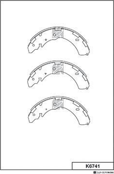 MK Kashiyama K6741 - Комплект тормозных колодок, барабанные unicars.by