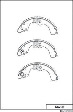 MK Kashiyama K6726 - Комплект тормозных колодок, барабанные unicars.by