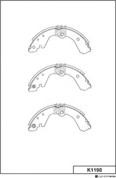 MK Kashiyama K1198 - Комплект тормозных колодок, барабанные unicars.by