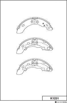 MK Kashiyama K1251 - Комплект тормозных колодок, барабанные unicars.by