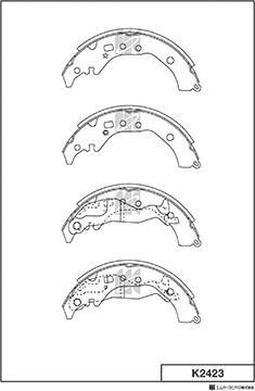 MK Kashiyama K2423 - Комплект тормозных колодок, барабанные unicars.by