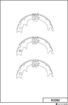MK Kashiyama K2392 - Комплект тормозных колодок, барабанные unicars.by