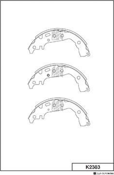 MK Kashiyama K2383 - Комплект тормозных колодок, барабанные unicars.by