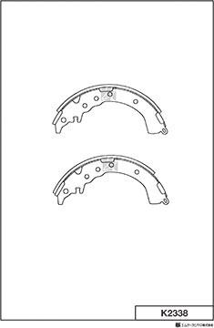 MK Kashiyama K2338 - Комплект тормозных колодок, барабанные unicars.by