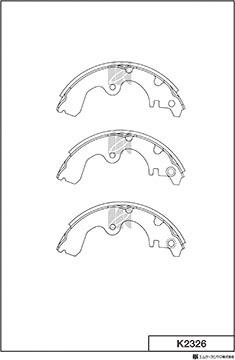 MK Kashiyama K2326 - Комплект тормозных колодок, барабанные unicars.by
