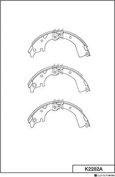 MK Kashiyama K2282A - Комплект тормозных колодок, барабанные unicars.by