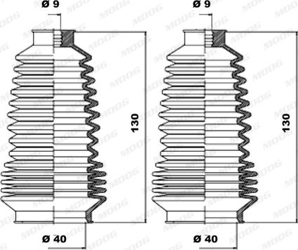 Moog K150046 - Комплект пыльника, рулевое управление unicars.by