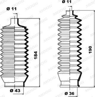 Moog K150056 - Комплект пыльника, рулевое управление unicars.by