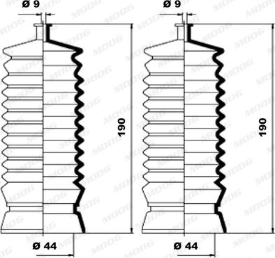 Moog K150062 - Комплект пыльника, рулевое управление unicars.by