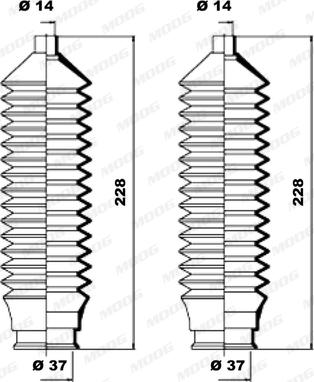 Moog K150085 - Комплект пыльника, рулевое управление unicars.by