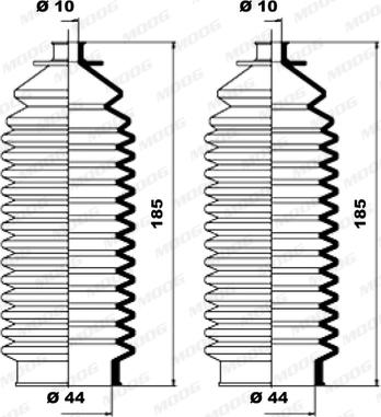 Moog K150076 - Комплект пыльника, рулевое управление unicars.by