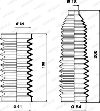 Moog K150140 - Комплект пыльника, рулевое управление unicars.by