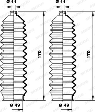 Moog K150202 - Комплект пыльника, рулевое управление unicars.by