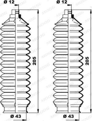 Moog K150213 - Комплект пыльника, рулевое управление unicars.by