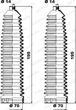 Moog K150221 - Комплект пыльника, рулевое управление unicars.by