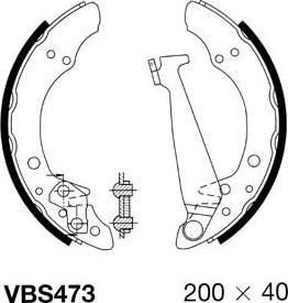 Motaquip VBS473 - Комплект тормозных колодок, барабанные unicars.by