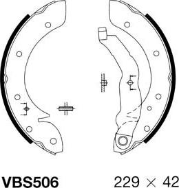 Motaquip VBS506 - Комплект тормозных колодок, барабанные unicars.by