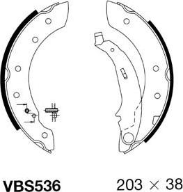 Motaquip VBS536 - Комплект тормозных колодок, барабанные unicars.by