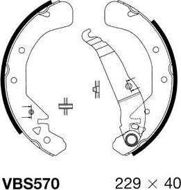 Motaquip VBS570 - Комплект тормозных колодок, барабанные unicars.by