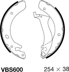 Motaquip VBS600 - Комплект тормозных колодок, барабанные unicars.by