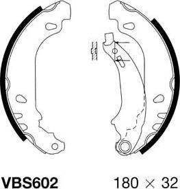 Motaquip VBS602 - Комплект тормозных колодок, барабанные unicars.by