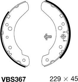 Motaquip VBS367 - Комплект тормозных колодок, барабанные unicars.by