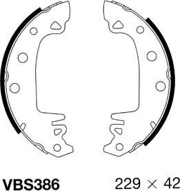 Motaquip VBS386 - Комплект тормозных колодок, барабанные unicars.by