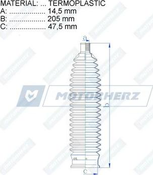 Motorherz RDZ0465MG - Пыльник, рулевое управление unicars.by