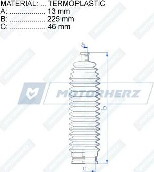 Motorherz RDZ0407MG - Пыльник, рулевое управление unicars.by