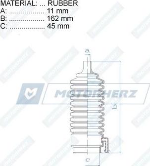 Motorherz RDZ0249MG - Пыльник, рулевое управление unicars.by