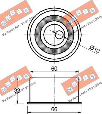 MOVIS AST1394 - Натяжной ролик, зубчатый ремень ГРМ unicars.by