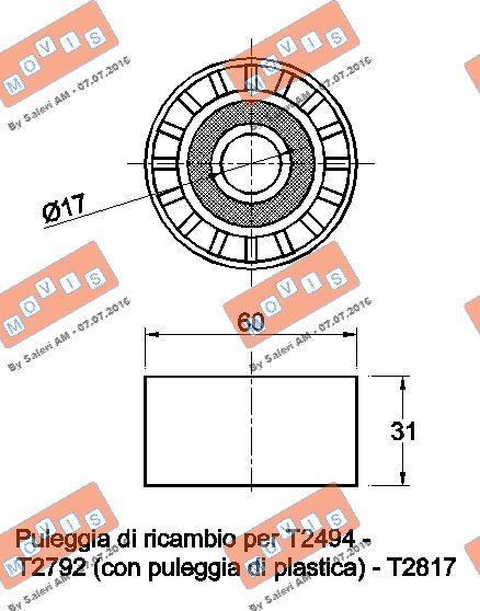 MOVIS AST2490 - Ролик, поликлиновый ремень unicars.by