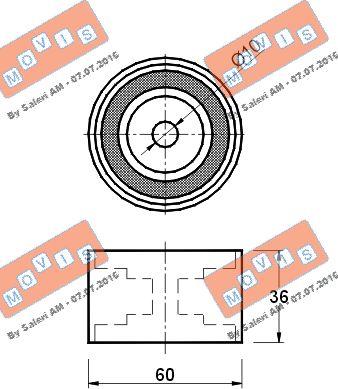 MOVIS AST2441 - Направляющий ролик, зубчатый ремень ГРМ unicars.by