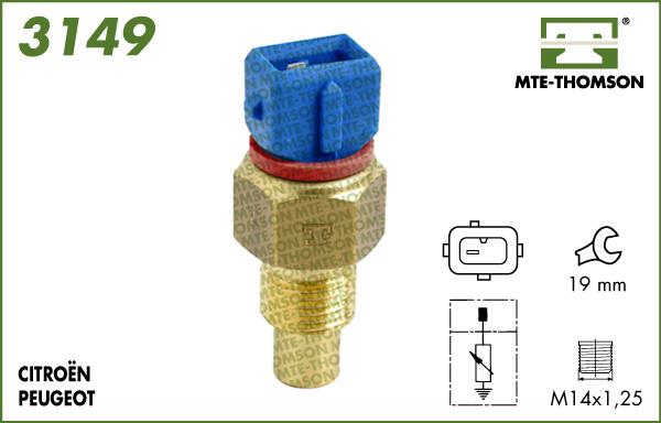 MTE-Thomson 3149 - Датчик, температура охлаждающей жидкости unicars.by