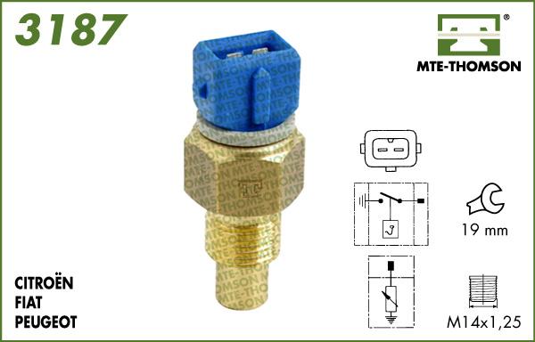 MTE-Thomson 3187 - Датчик, температура охлаждающей жидкости unicars.by