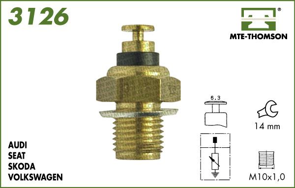 MTE-Thomson 3126 - Датчик, температура охлаждающей жидкости unicars.by