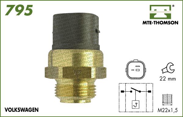 MTE-Thomson 795.95/90 - Термовыключатель, вентилятор радиатора / кондиционера unicars.by