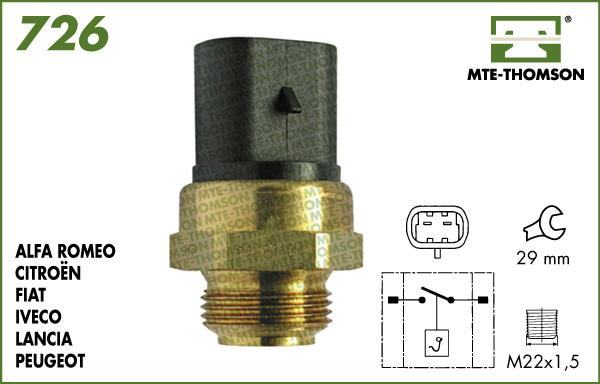 MTE-Thomson 726.97/92 - Термовыключатель, вентилятор радиатора / кондиционера unicars.by